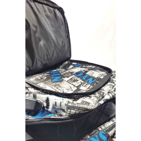 Oxford Cloth Waterproof Large Shark Laptop Backpack Newsprint NYC - 12.6"x17"x7" - Picture 5 of 7